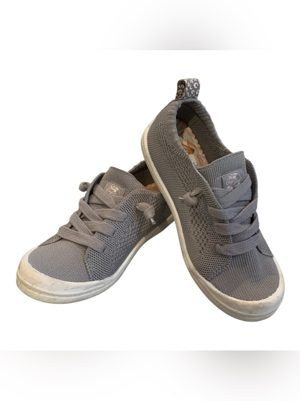 Roxy Kids Gray Knit Slip-On Lace Sneakers